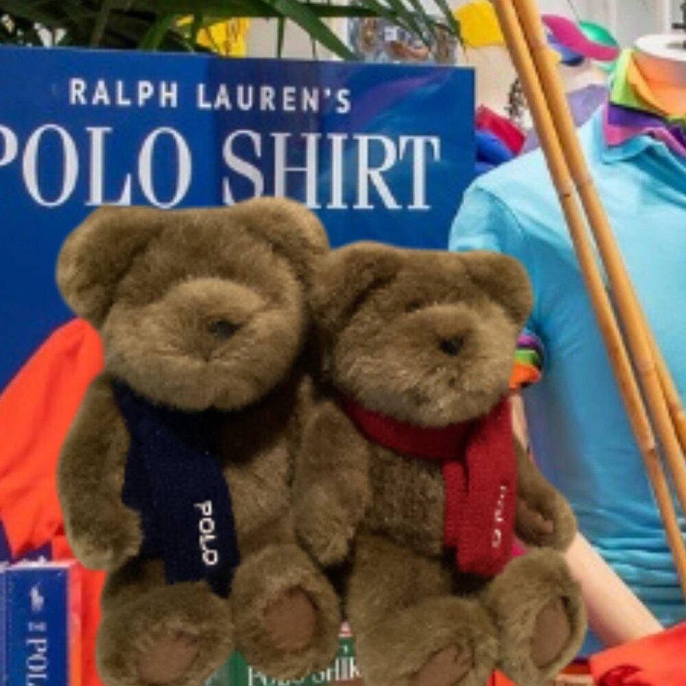 Ralph Lauren Polo Bear Plush Lot - Collectible Teddy Bears 2001 10"
